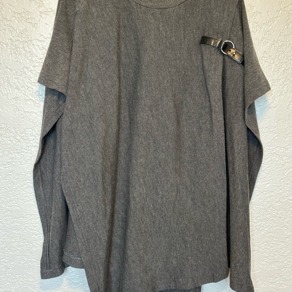 Gray Women's Vest with Buckle Detail
